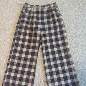 ASOS Design Wide-Leg Plaid Pants